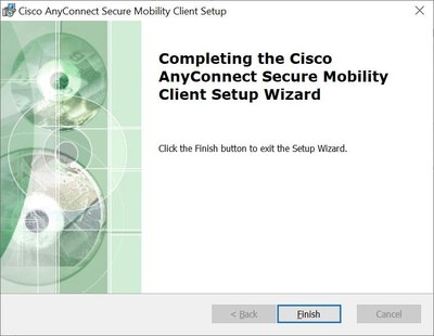 Ende Installation Cisco AnyConnect für Windows 10