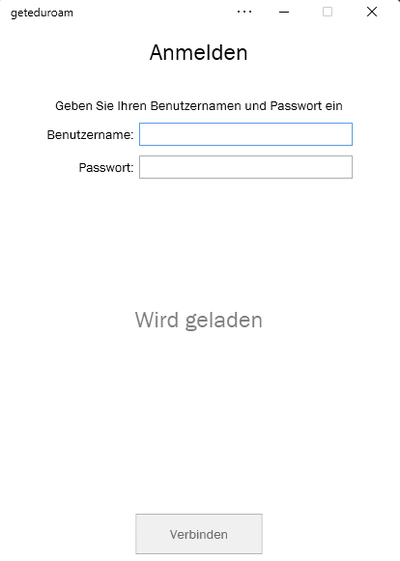 geteduroam Benuternamen und Passwort