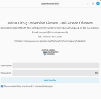 Eingabe der Anmeldeinformationen