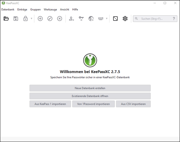 Anlegen der Passwort Datenbank