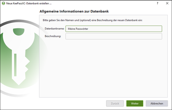 Datenbank erstellen