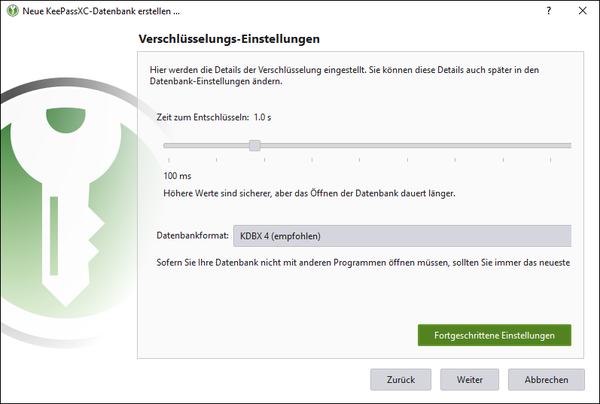 Verschlüsselung einstellen