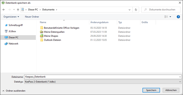 Datenbank speichern
