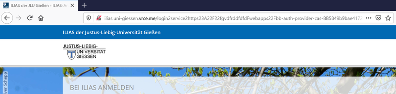 Firefox Phishing Seite Ilias