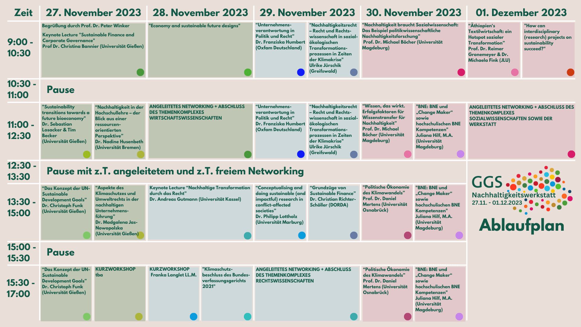 Programm Nachhaltigkeitswerkstatt 2023 Stand 26.09.2023