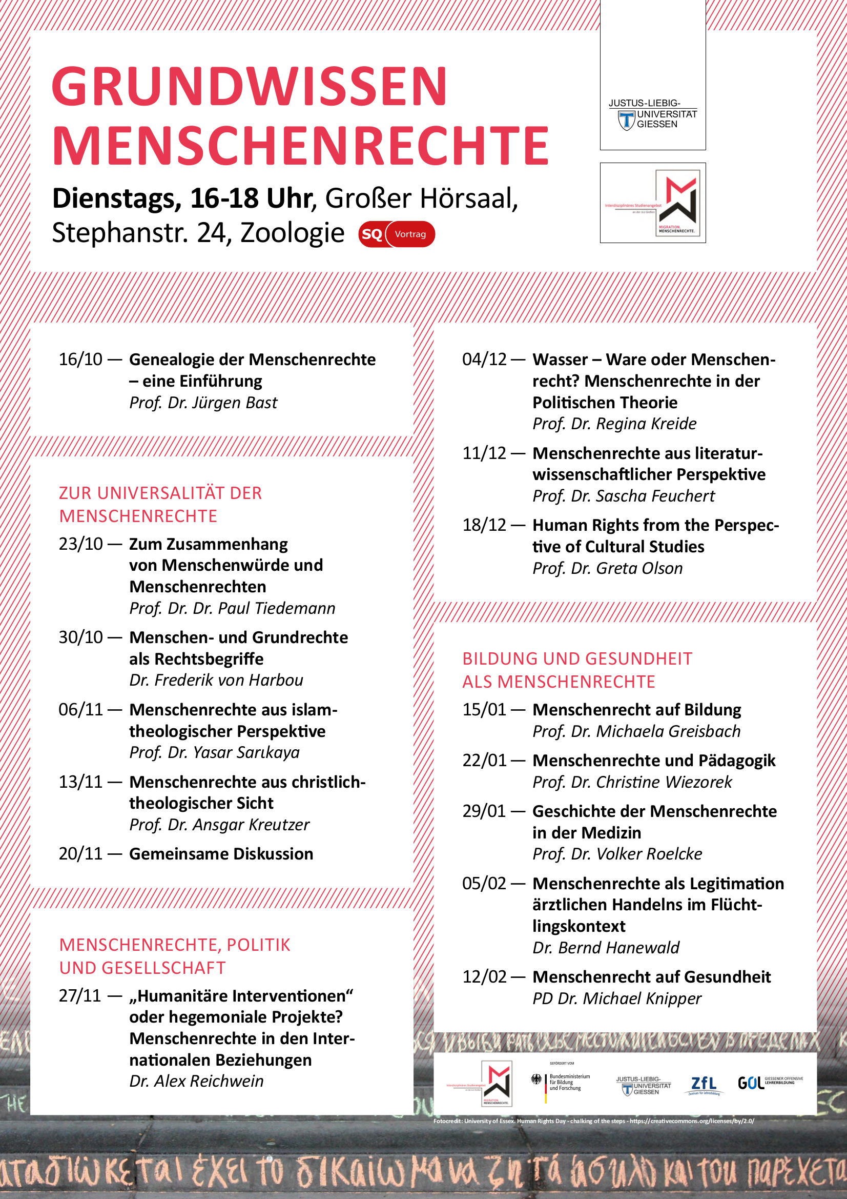 Poster Ringvorlesung Grundwissen Menschenrechte WS1819