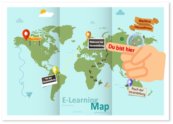 Sie befinden sich auf der E-Learning Map bei "während der Veranstaltung"