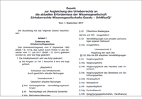 Gelangen Sie hier zu dem Gesetz zur Angleichung des Urheberrechts an die aktuellen Erfordernisse der Wissensgesellschaft