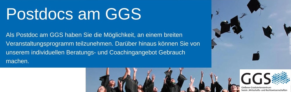 Beratungslinie.jpg Als Postdoc am GGS haben Sie die Möglichkeit, an einem breiten Veranstaltungsprogramm teilzunehmen. Darüber hinaus können Sie von unserem individuellen Beratungs- und Coachingangebot Gebrauch machen.