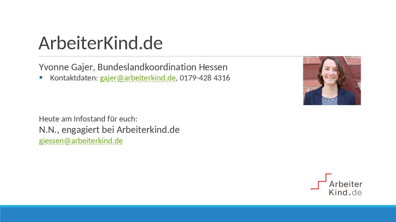 Vorstellungsfolie ArbeiterKind.de