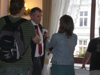 Prof. Bömelburg being interviewed by the local press