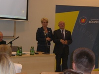 Jolanta Chełmińska, Voivod of the Lodz Region, with Prof. Weigt at the Opening Plenary session