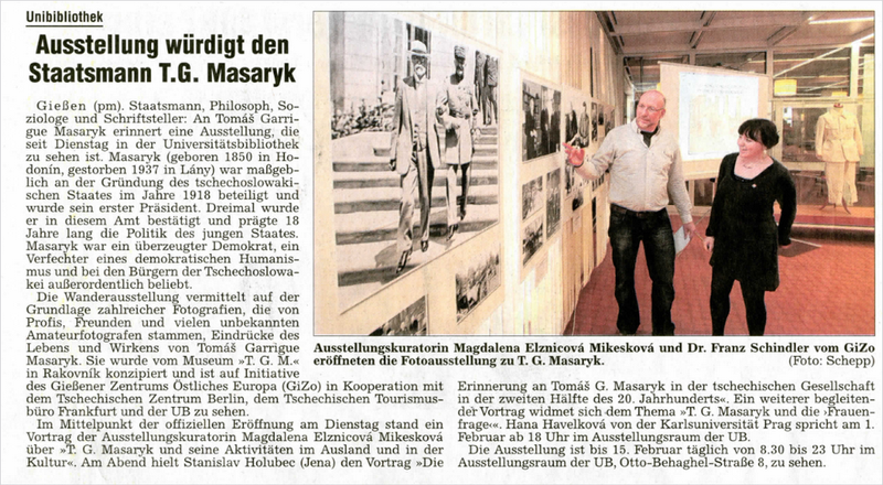 Ausstellung wuerdigt den Staatsmann T G Masaryk