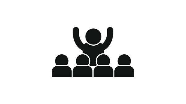 Folie7.PNG Schmuckgrafik: Figur redet vor Figurengruppe
