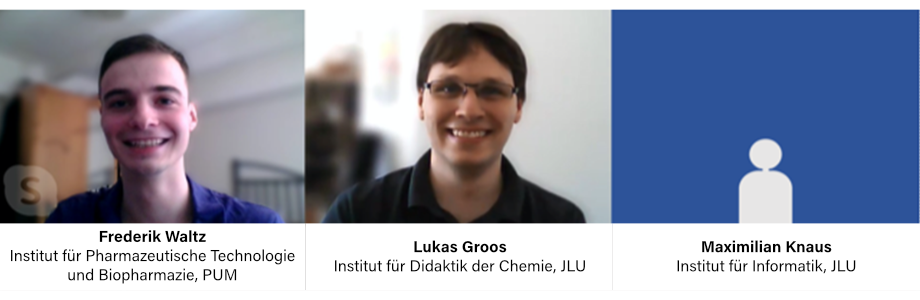 Foto der Projektmitarbeiter. Zu sehen sind Frederik Waltz, Lukas Groos und Maximilian Knaus