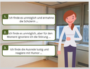 Reaktionsauswahl auf Schülerbeitrag