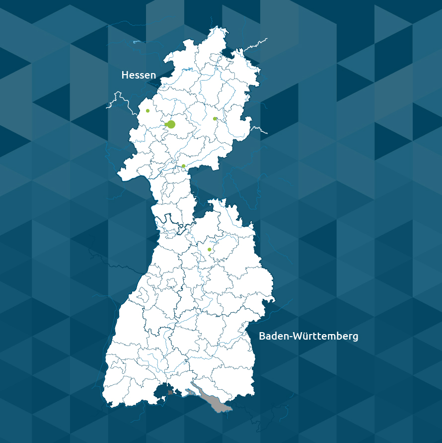 Hessen und Baden-württemberg map