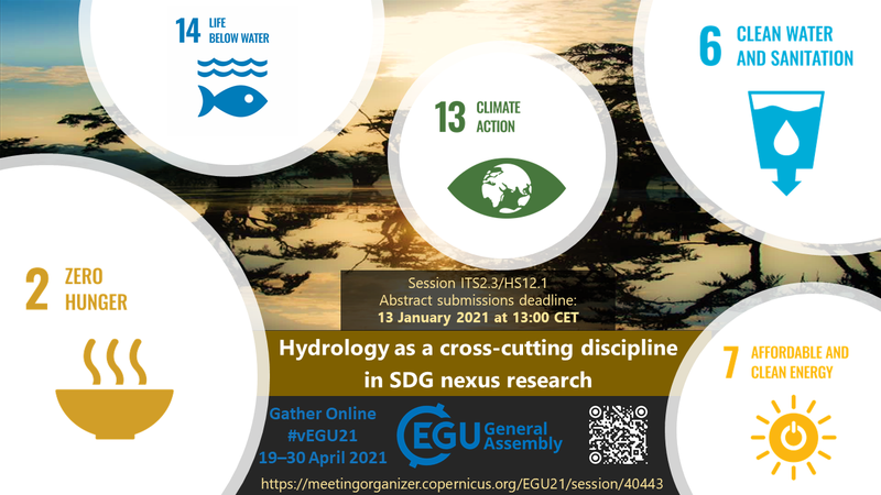 You see the poster of the egu session on hydrology as a cross-cutting discipline in sdg nexus research on january 13, 2021
