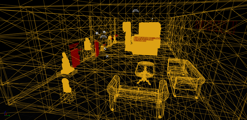 Wireframe VR Raum