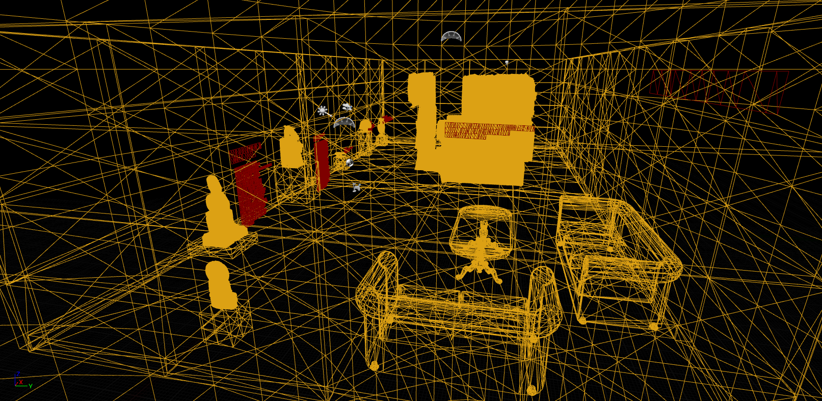 Wireframe VR Raum