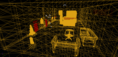 Wireframe VR Raum