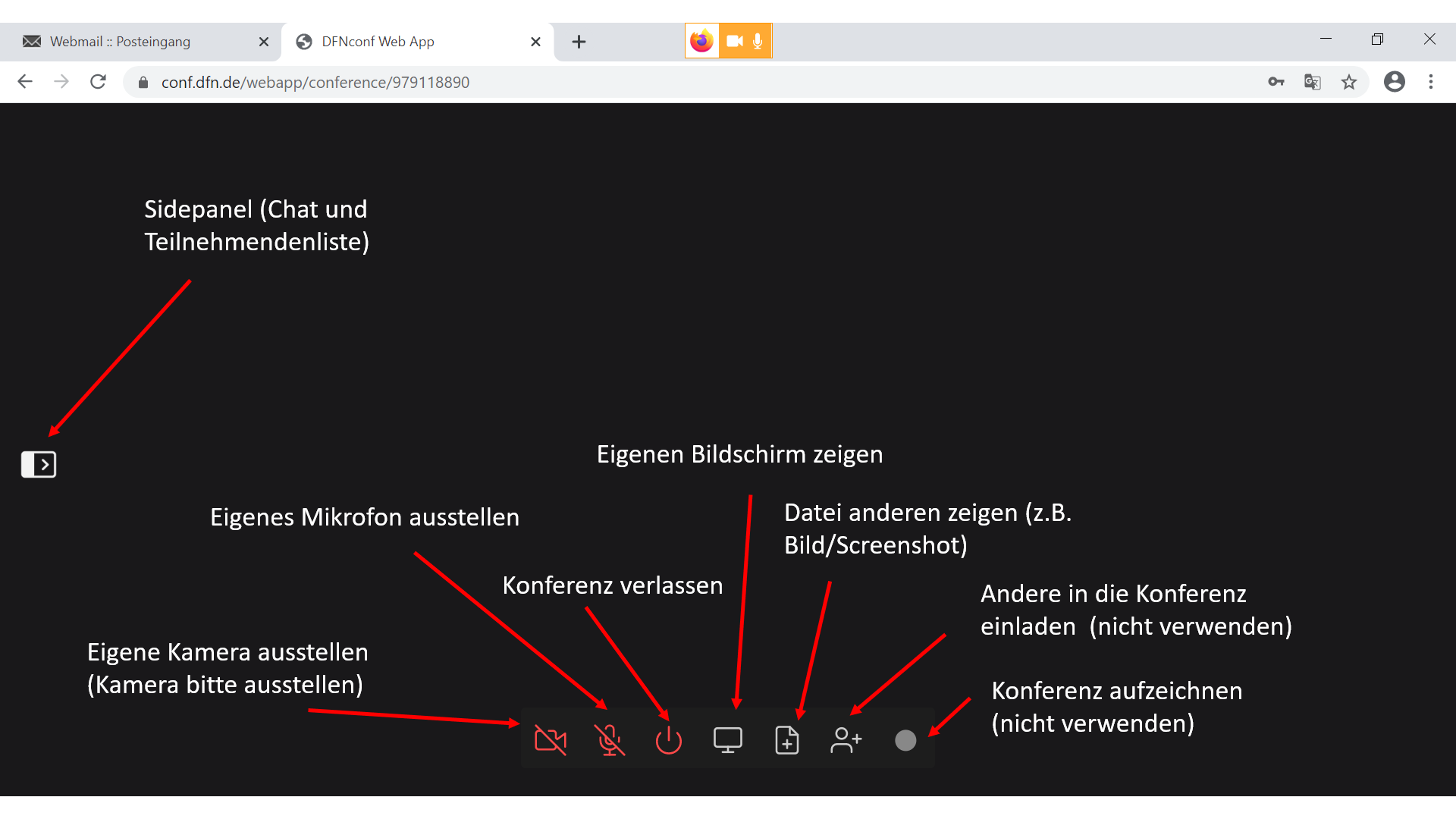 Funktionen im Webkonferenztool Pexip
