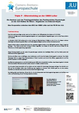 Triple P – Elterntraining an der CBES Lollar