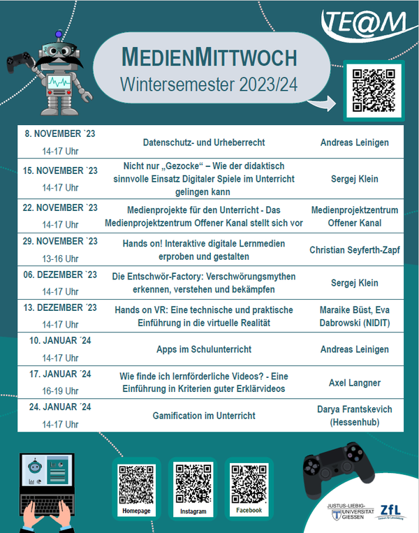 Medienmittwoch WS 2023-2024 Programm Flyer