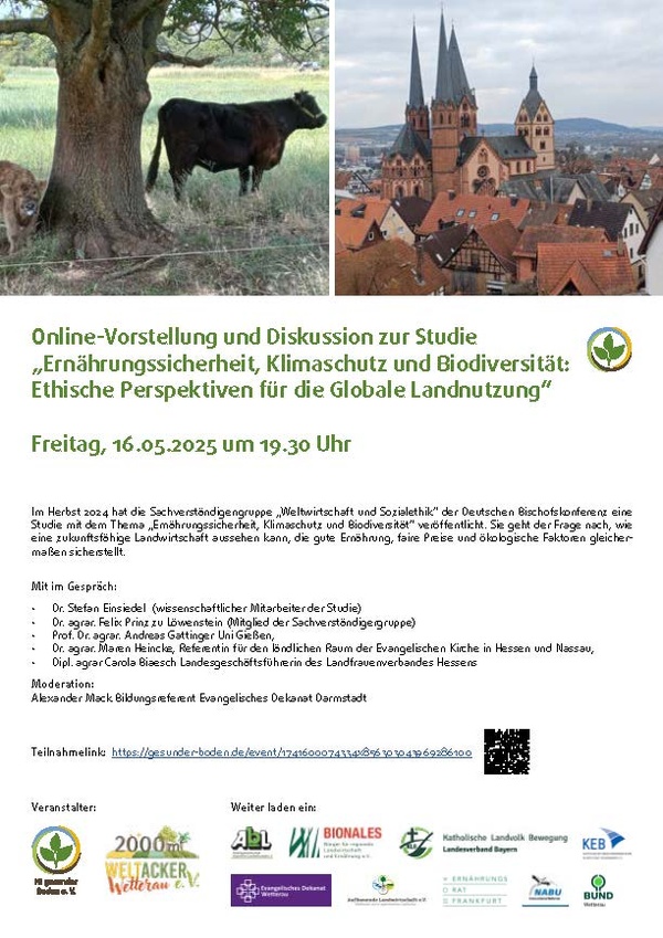 Flyer Online-Veranstaltung Ethische Perspektiven der Landnutzung - Bild