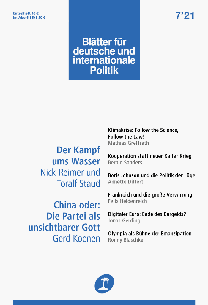 Leggewie-Beitrag in Blätter für deutsche und internationale Politik, Juli-Ausgabe 2021