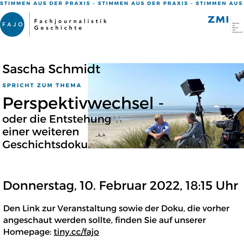 "Stimmen aus der Praxis": Sascha Schmidt, Geschichtsdoku am 10.2.2022 - klein