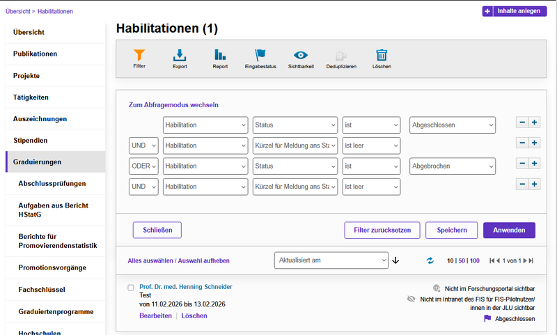 Habilitationsbericht