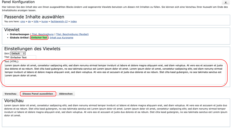 Einfacher Text
