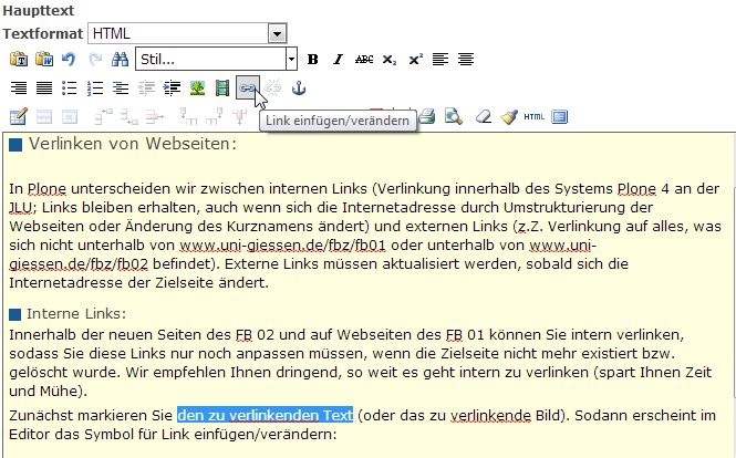 Intern Verlinken