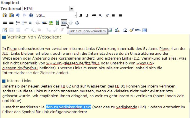 Intern Verlinken