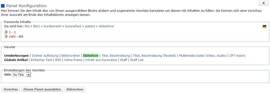 Statische Slideshow