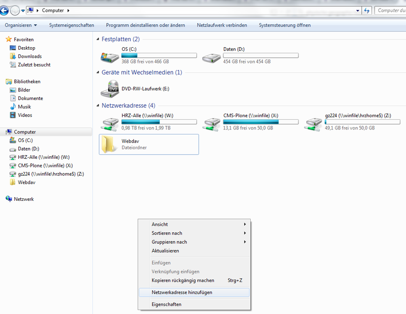 WebDAV Windows 7
