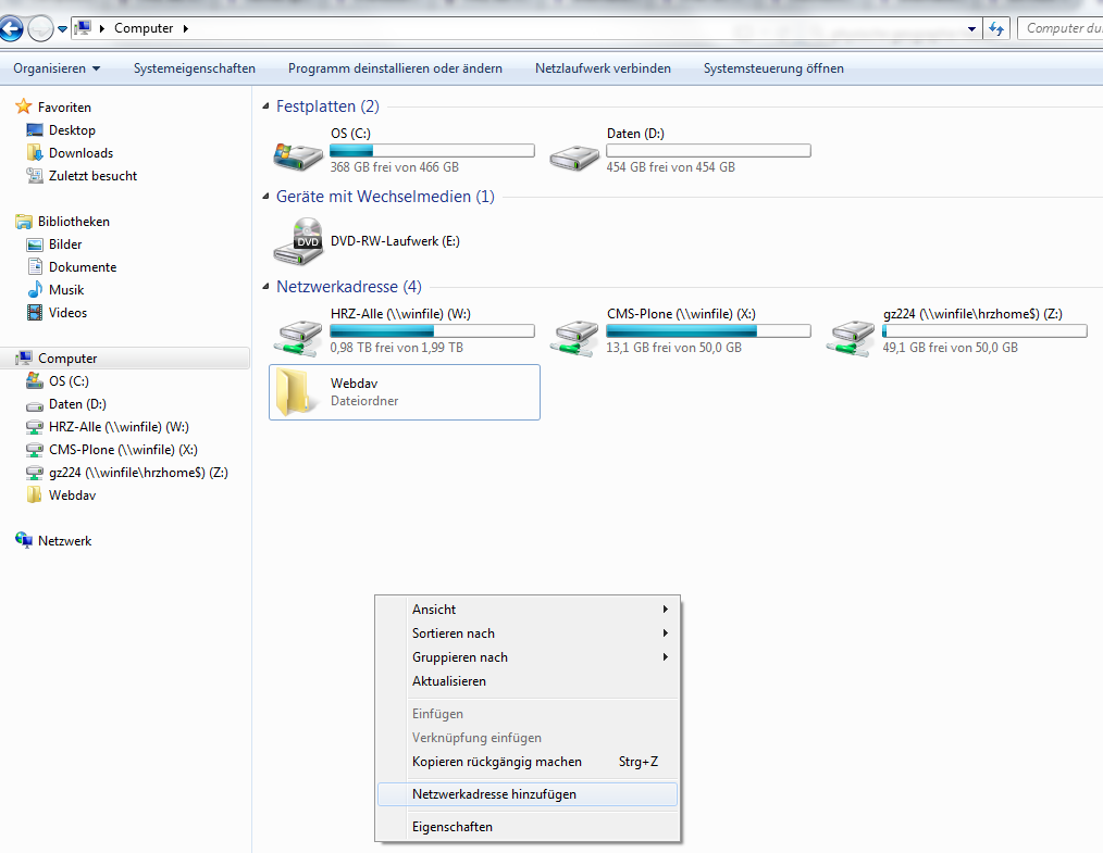WebDAV Windows 7
