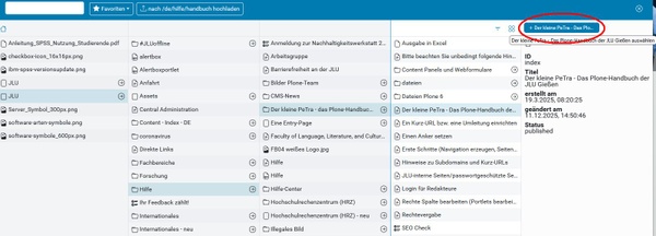 Markierung des Buttons zum Link einfügen