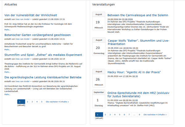 Anzeige der beiden eingebundenen Kollektionen Anzeige der beiden eingebundenen Kollektionen
