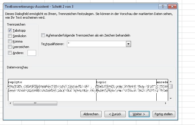 CSV-Import Trennzeichen