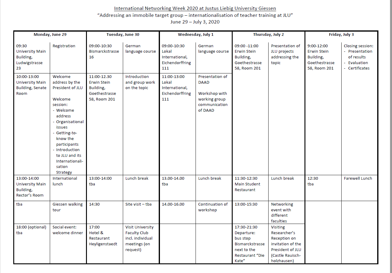 Programme 2020