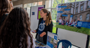 Infotisch der JLU bei der Hochschulmesse der Deutschen Schule in Bogotá (Kolumbien)