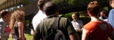 Bild: Gruppe von Postdoktorierenden beim Campus-Walk // Photo: Group of postdocs at the campus walk