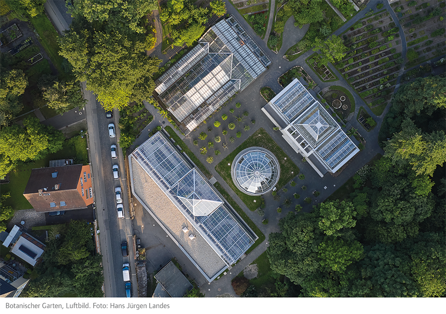 Luftbild Gewächshausanlage Botanischer Garten