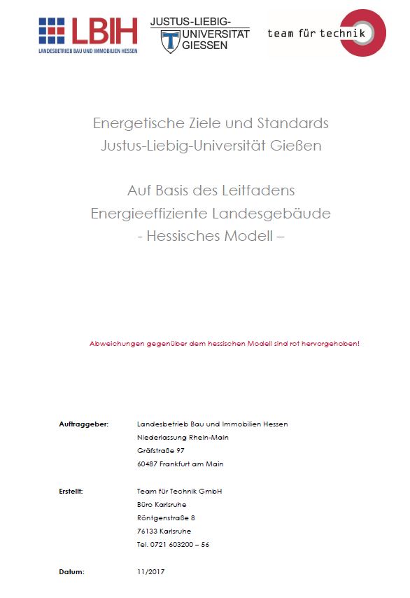Energetische Ziele und Standards der JLU