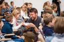 Vorlesung zum Thema "Wölfe in Deutschland" im Rahmen von Justus' Kinderuni (Bild: JLU / Katrina Friese)