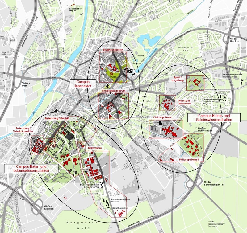 Übersichtsplan Campus JLU