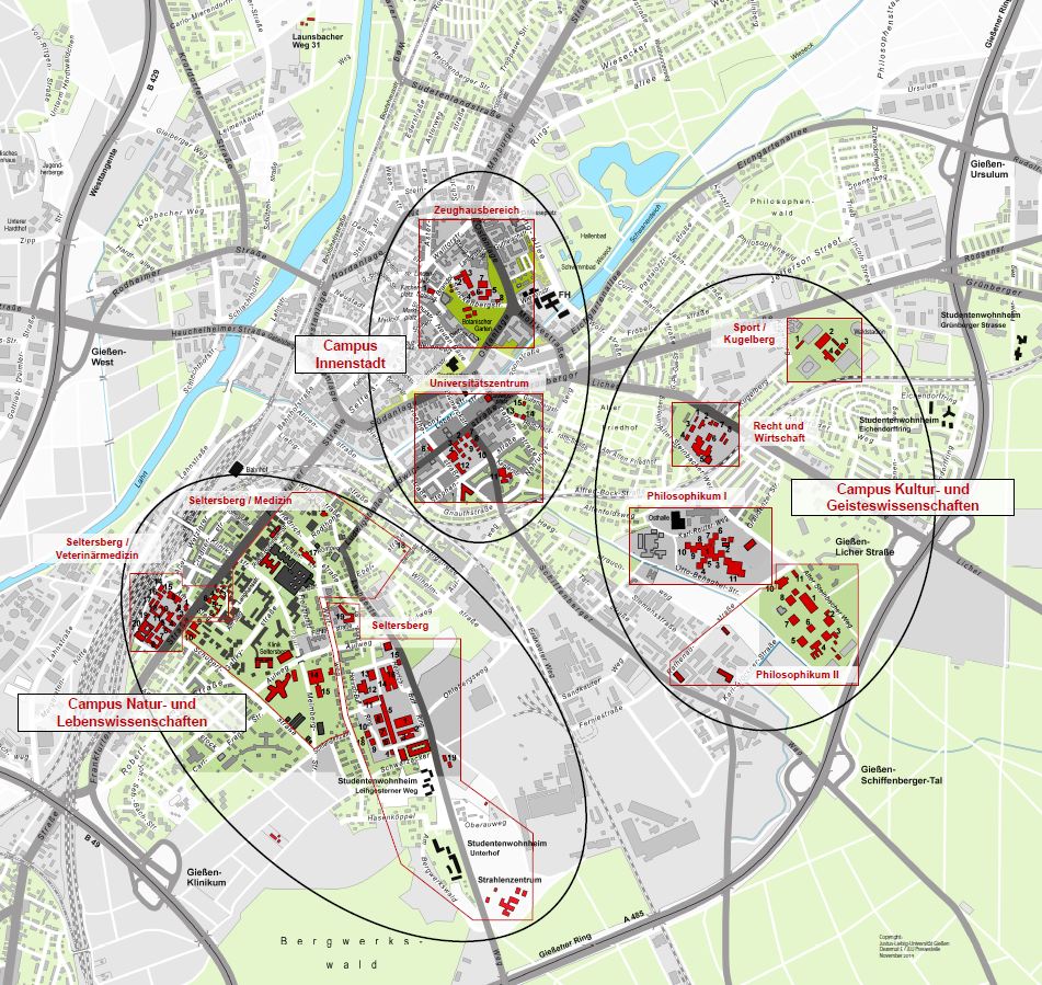 Übersichtsplan Campus JLU