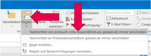 Outlook Regel erstellen